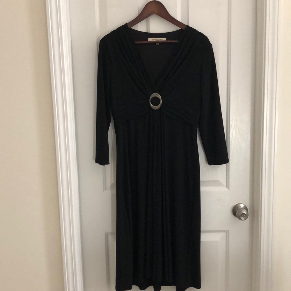 Black Mid-length Dress with Silver Accents SOLD